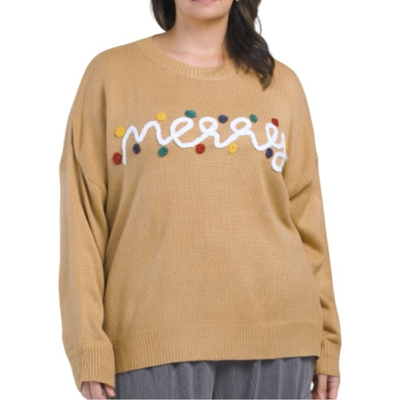 Gilli Sweaters - GILLI Oversized Merry Embroidered Sweater
